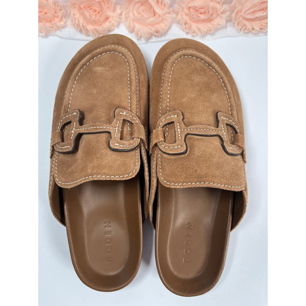 Boden Tan Suede Slip-On Sandal Mules